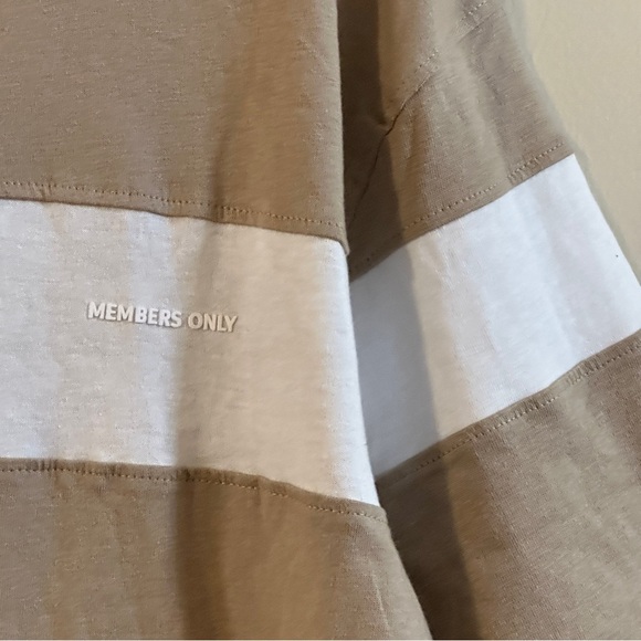 Members Only Colorblock Tan and White Stripe T-Shirt Men’s Size XL - Picture 3 of 8